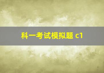 科一考试模拟题 c1